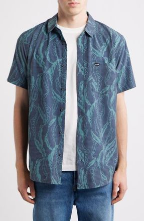 Rip Curl Sessions Aerotech Short Sleeve Performance Button-Up Shirt in Dark Navy at Nordstrom, Size Xx-Large