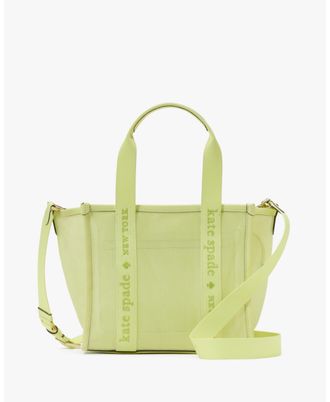Kate Spade New York Womens Kip Mesh Small Tote - Green Fabric - One Size