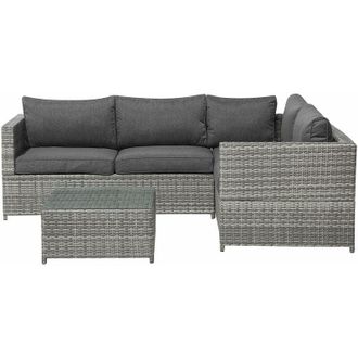 Beliani Set da giardino in rattan grigio Avola