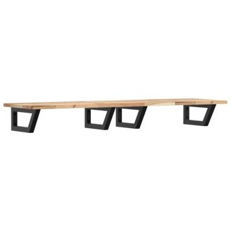 vidaXL Vidaxl - Estante De Lavabo De Pared Acero Y Madera Maciza De Acacia