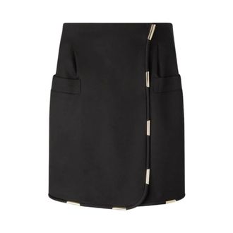 Genny Short Skirts, female, Black, XS, Minigonna a portafoglio con dettagli metallici