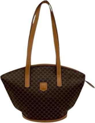 Celine Pre-owned Shoulder Bags, female, Brown, Size: ONE SIZE Pre-owned Macadam Triomphe Leather Tote Bag