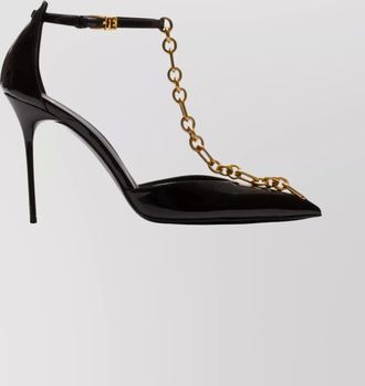 Balmain high heel chain detail pointed pumps