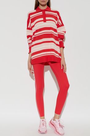 P.E Nation Strata Long Sleeve Polo, Womens, Red
