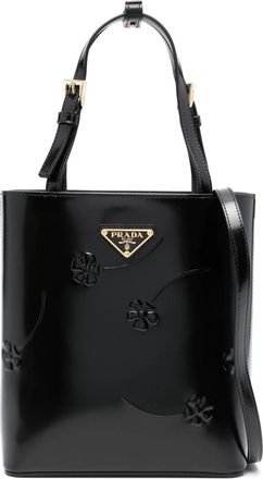 Prada Black triangle logo Mini Tote