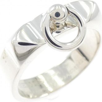 Herm&egrave;s Cyan Silver 925 Band Ring (Pre-Owned)