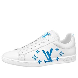 Louis Vuitton LV Luxembourg Samothrace Sneakers White with Blue 1A9JDN