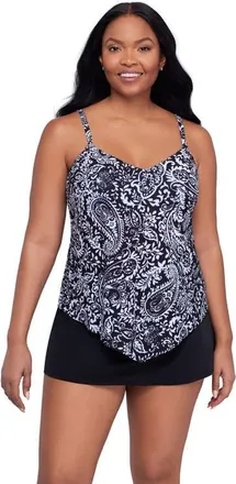 Trimshaper Hank Handkerchief Tankini Swimsuit Top in Boho Classic at Nordstrom, Size 10