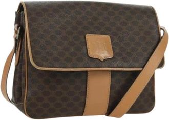 Celine Pre-owned Vintage Canvas Schoudertas - Dames - Vintage Schoudertas - Bruin - ONE Size - Leer - Vintage