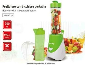 Trade Shop Batidora El&eacute;ctrica Picadora De Fruta Frappe 0,6lt 300 Vatios Hoomei Hm-6710