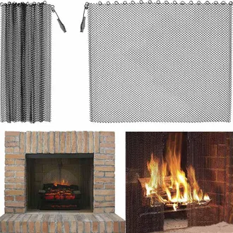 OEM Juego De 2 Pantallas De Malla Met&aacute;lica Para Chimenea - Dimensiones 61 X 45,7 Cm - Resistentes A La Corrosi&oacute;n Y Con Sellado &Oacute;ptimo - F&aacute;cil Instalaci&oacute;n 