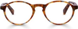 Eyebobs Board Stiff 49mm Round Reading Glasses in Spotty Blue Tortoise at Nordstrom, Size +3.50