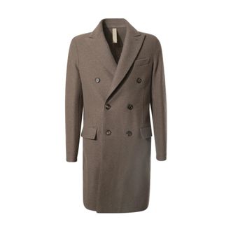 Eleventy Jassen, Heren, Bruin, L, Wol, Double-breasted jas