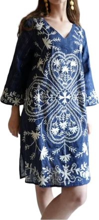 Debbie Katz Clover Tunic Dress In Navy