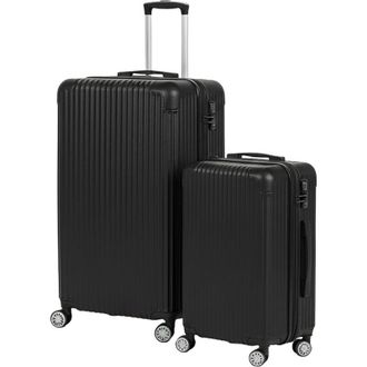 Relaxdays Relaxdays 2-piece hard-shell luggage set, 2 sizes, 4 wheels, telescopic handle, combination lock, black