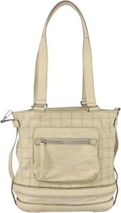 Chanel Pre-owned Vintage Schoudertas - Dames - Vintage Schoudertas - Beige - ONE Size - Leer - Vintage