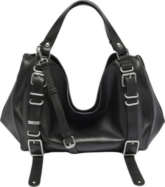 Diesel 1DR Medium Bag - Dames - Schoudertassen - Zwart - ONE Size - Leer - Tassen