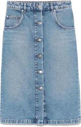 Stella McCartney Denim rok met kettingzak - Blauw
