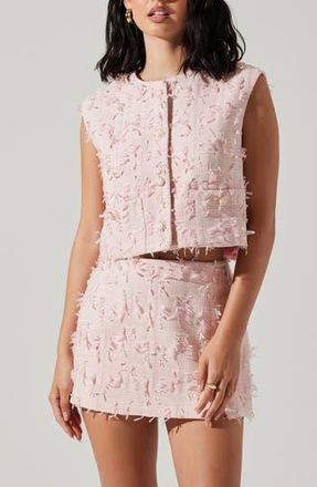 ASTR the Label Francie Vest in Pink Jacquard Tweed at Nordstrom Rack, Size Medium