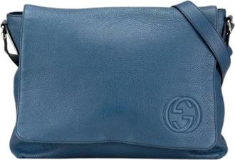 Gucci Pre-owned Cross Body Bags, female, Blue, Size: ONE SIZE Pre-owned Leather gucci-bags