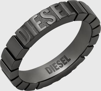 Diesel Stainless Steel Band Ring - Rings - Unisex - Black