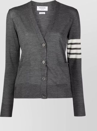 Thom Browne fine-knit relaxed-fit v-neck wool cardigan