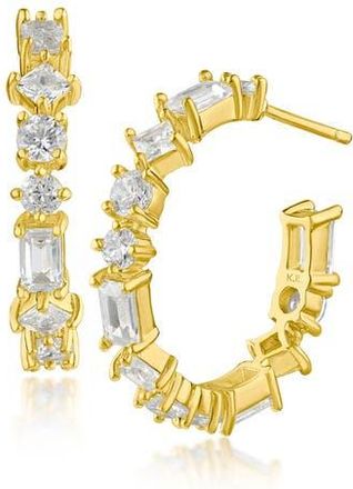 Kenneth Jay Lane Assorted CZ Hoop Earrings in Clear Gold at Nordstrom Rack