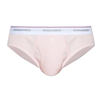 Dsquared2 Bottoms, male, Pink, Size: S Ribbed Briefs with Logo