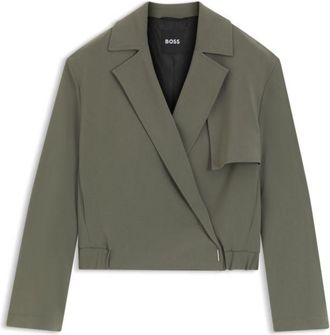 BOSS Relaxed-fit jacket in Japanese crepe
