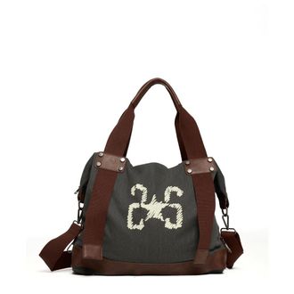 2Star Bols&oacute;n de Lona y Eco-piel con Correa - Bags - Mujer - Gris - ONE SIZE