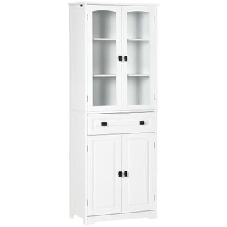 HOMCOM Alacena de cocina 60x30x160 cm blanco