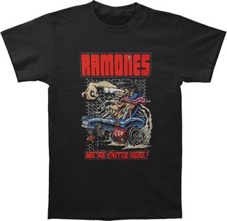 Ramones Mens Outta Here Short Sleeve T-Shirt, Black, X-Large