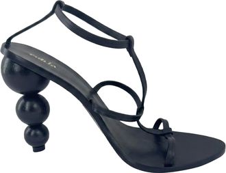Cult Gaia stilettohakken met bolvormige hak in zwart leer