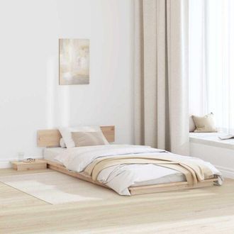 vidaXL Bed Frame Brown 75 x 190 cm Wood Vidaxl