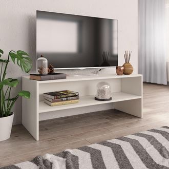 vidaXL Vidaxl - Mueble Para Tv Madera Contrachapada Blanco 100x40x40 Cm