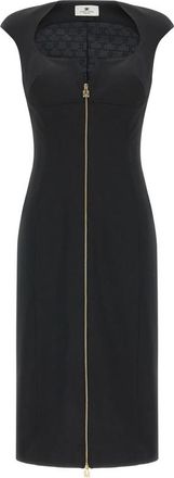 Elisabetta Franchi Sweetheart-neck Zip Midi Dress