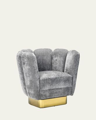 Interlude Home Gallery Brass Swivel Chair