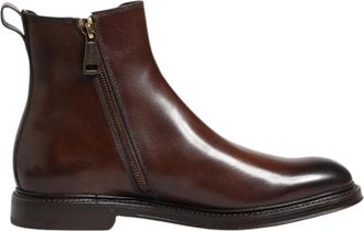 Dolce & Gabbana Bruine Leren Chelsea Mid Calf Laarzen - Heren - Enkellaarsjes - Bruin - 40 EU - Leer - Schoenen
