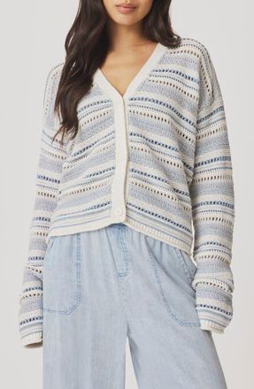Splendid Addison Stripe Cardigan in Country Air Beige at Nordstrom, Size X-Large