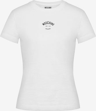 Moschino T-shirt in jersey di cotone stampato - Bianco