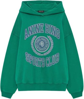 Anine Bing Harvey Sweatshirt - Dames - Hoodies - Groen - XS - Katoen - Hoodies & sweatvesten