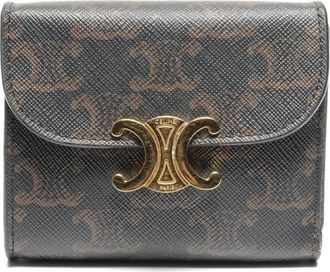Celine Portafoglio tri-fold Triomphe in tela Macadam 2010-2020 - Marrone