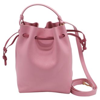 Mansur Gavriel Confetti Drawstring Bucket Bag in Pink Leather