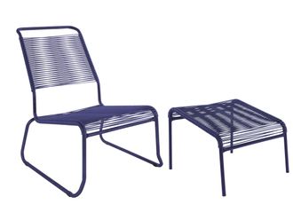 Schubiger M&ouml;bel Spaghetti-Kufen-Lounger-Hochlehner + Hocker S&auml;ntis