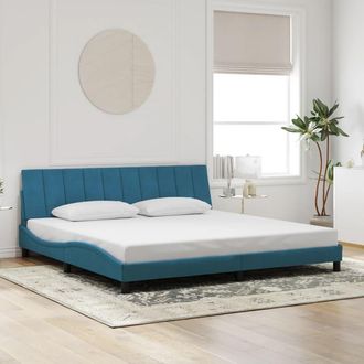 vidaXL Estructura De Cama Sin Colch&oacute;n Terciopelo Azul 200x200 Cm Vidaxl