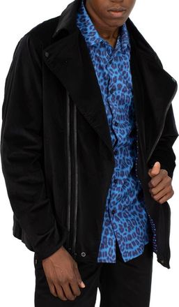 Lords of Harlech Norman Button-Up Shirt in Norman Leopard Sapphire at Nordstrom, Size X-Small