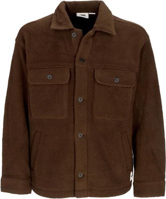 Obey Gewatteerd Shirt Jack Java Bruin - Heren - Zomerjassen - Bruin - XL - Polyester - Jassen