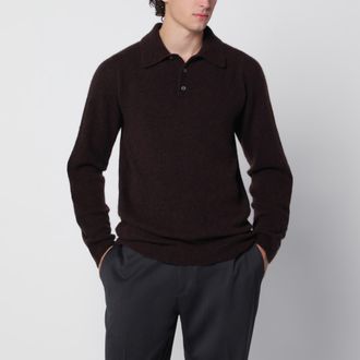 Roberto Collina Polo marrone in cashmere