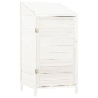 Berkfield Home Garden Shed White 55x52x112 cm Solid Wood Fir | Size: 55 x 52 x 112 cm