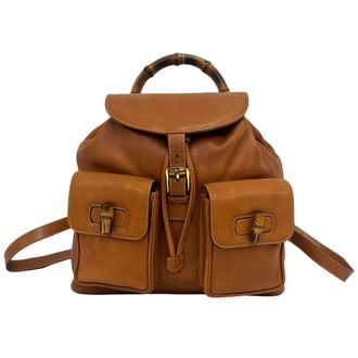 Gucci Brown Leather Backpack (Pre-Owned)